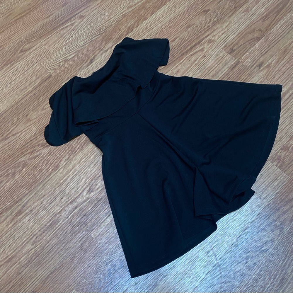 black strapless romper